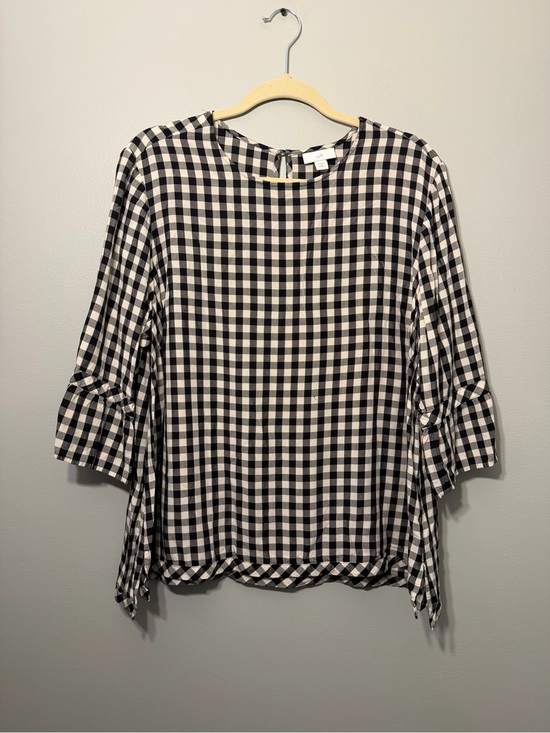 J. Jill Tops - J. Jill Black & White Gingham Blouse